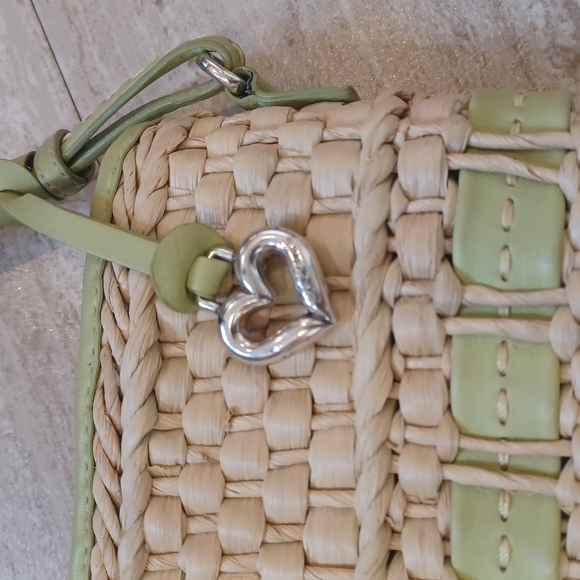 Brighton Vintage Woven Lime Green Shoulder Bag - Picture 3 of 11